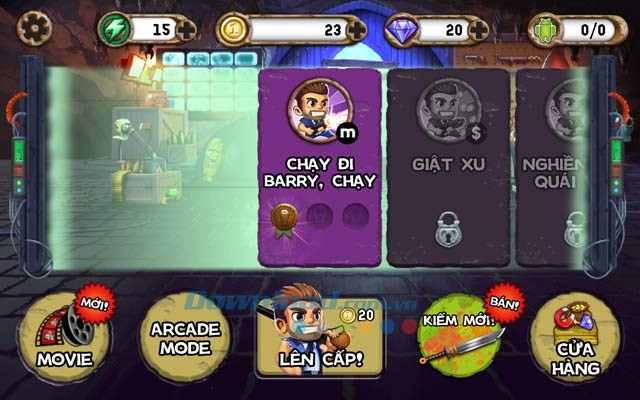 Màn hình chủ của game Monster Dash