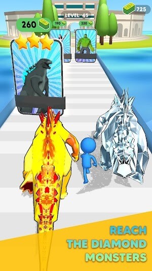 Tạo được quái vật vàng và kim cương