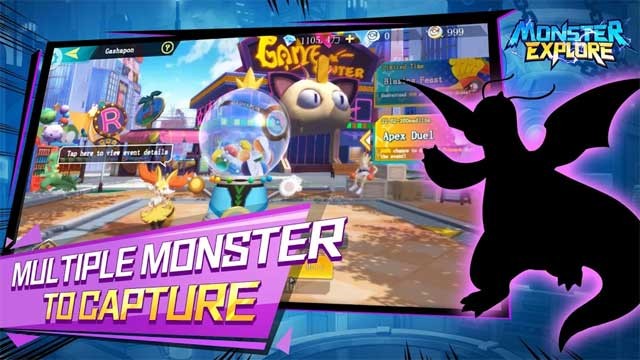Monster Explore có rất nhiều quái vật quyền năng để bạn tìm bắt và thu thập
