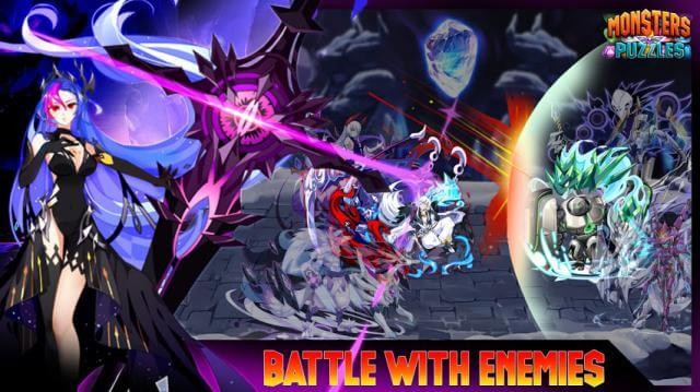 Chiến đấu với kẻ thù và quái vật trong game Monsters & Puzzle