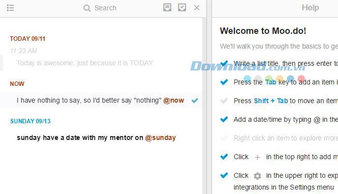 Đánh dấu tick khi đã hoàn thành công việc