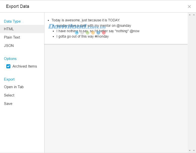 Xuất dữ liệu sau khi hoàn thành bảng công việc với Moo.do