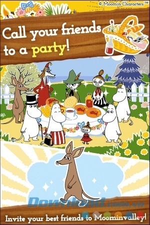 MOOMIN Welcome to Moominvalley cho Android để bạn mở tiệc thiết đãi bạn bè