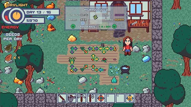 Moondrop Mountain là game mô phỏng nông trại đồ họa cổ điển