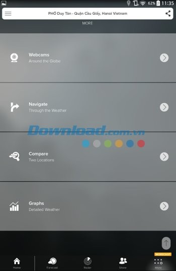Tính năng khác của Morecast