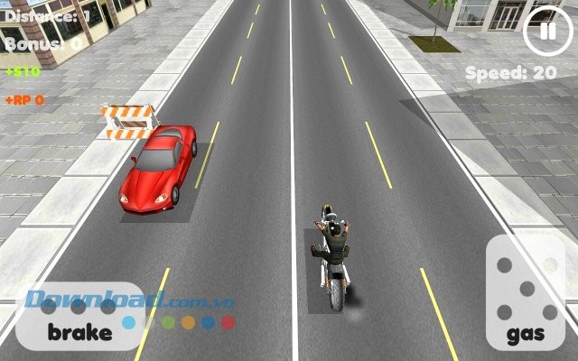 Giao diện màn đua game Moto Racer 3D