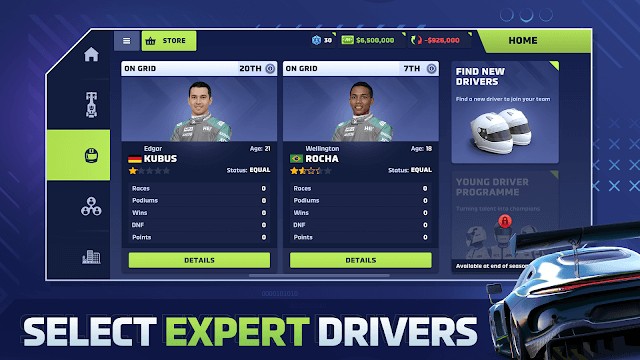 Chọn tay đua chuyên nghiệp của bạn trong game Motorsport Manager 4