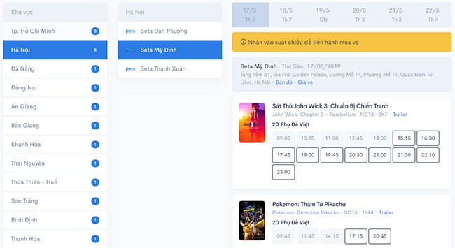 Website tổng hợp thông tin và lịch chiếu phim rạp Moveek