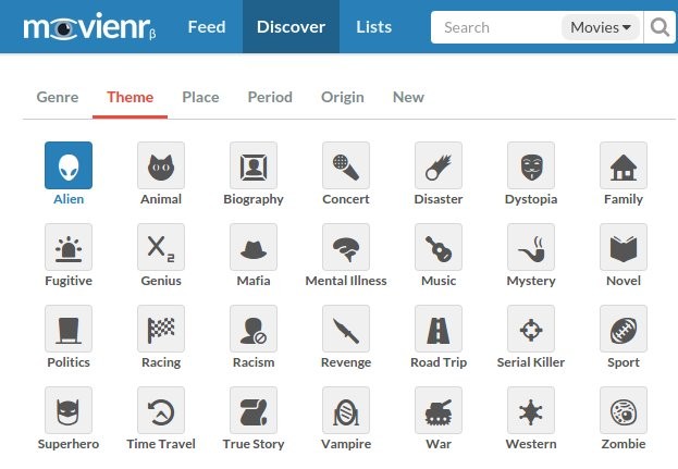 Bộ lọc phim trong Movienr
