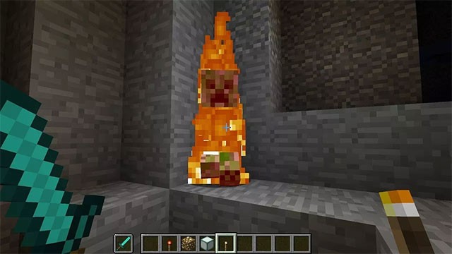 Tận dụng nguồn sáng từ đuốc, item và block