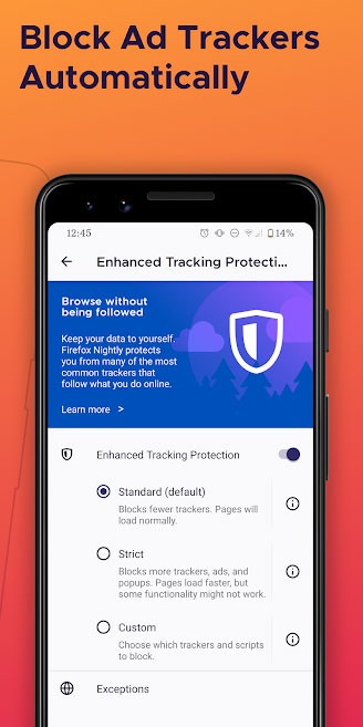 Firefox hỗ trợ chặn các công cụ dò tìm và quảng cáo