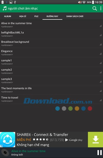 Tính năng đường ray của MP3 Player by Maxound