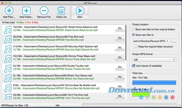 Phần mềm tối ưu hóa dung lượng bài hát tốt nhất MP3Resizer cho Mac