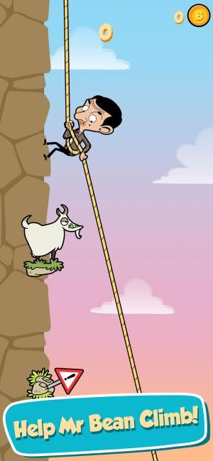 Giúp Mr. Bean trèo xuống vách núi trong game Mr Bean - Risky Ropes