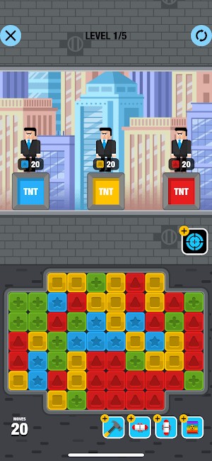 Mr Bullet Blast là game bắn súng điệp viên kết hợp giải đố match-3