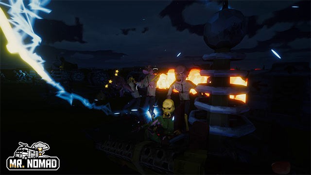 Lối chơi của Mr. Nomad kết hợp sinh tồn, zombie với chiến thuật thủ thành và hành động