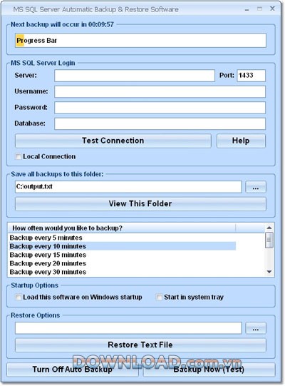 MS SQL Server Automatic Backup & Restore Software