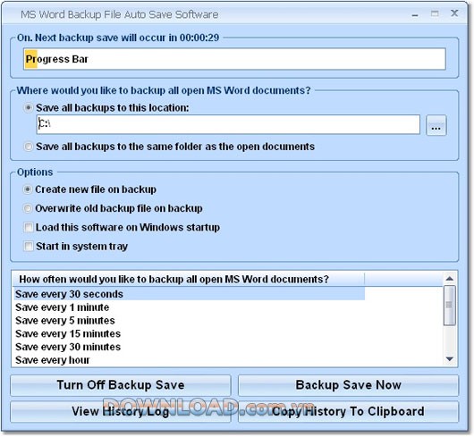 MS Word Backup File Auto Save Software