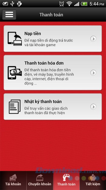 Thanh toán hóa đơn dịch vụ