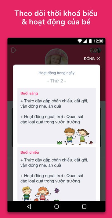 Theo dõi thời khóa biểu và các hoạt động