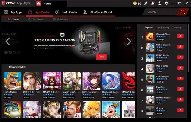 MSI App Player tương tự như BlueStacks