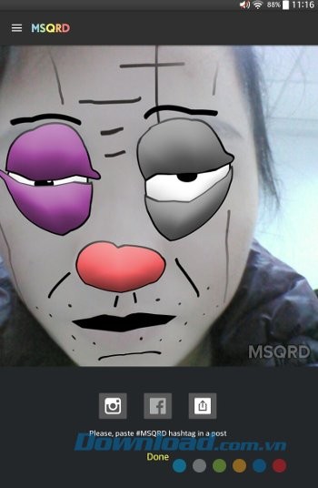 Chia sẻ ảnh trên MSQRD