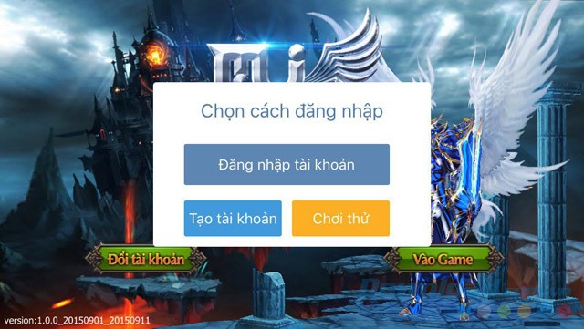 Màn hình đăng nhập game MU Origin-VN