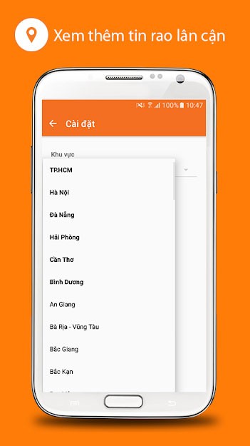 Lựa chọn địa điểm tìm kiếm