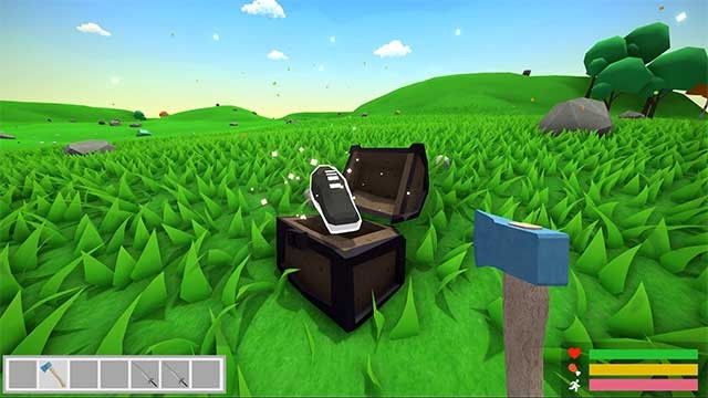 Thu thập tài nguyên quanh hòn đảo để chế tạo các vật phẩm và vũ khí