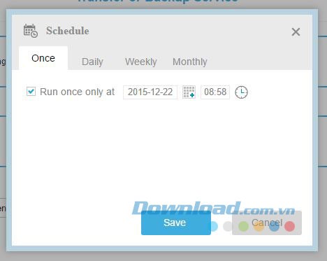 Lên lịch chuyển file