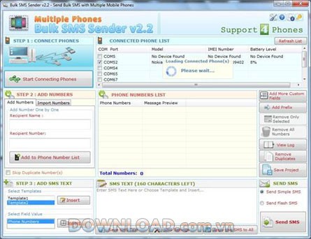 Multiple Phone Bulk SMS Sender