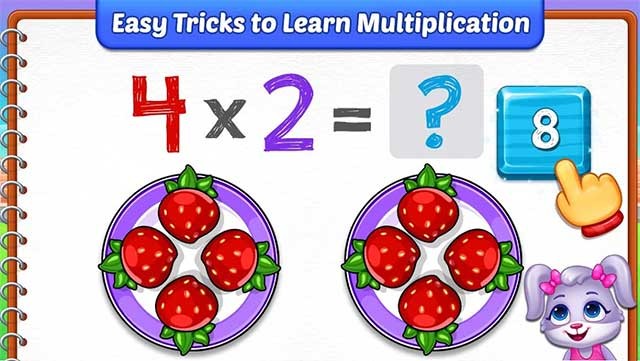Multiplication Kids có nhiều mẹo để học phép nhân nhanh hơn