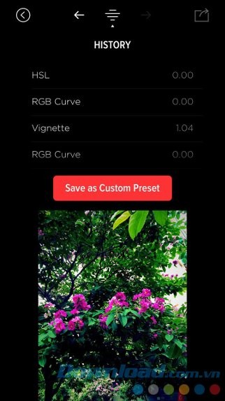 Lưu preset cá nhân