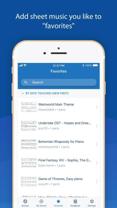 Thêm bản nhạc ưa thích trên MuseScore trên iPhone