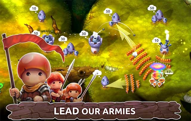 Chỉ huy một đội quân nấm lùn dễ thương trong game RTS Mushroom Wars 2