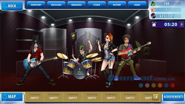 Game quản lý ban nhạc Music Awards Manager