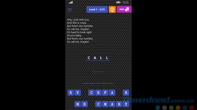 Giao diện game Music Quiz Game