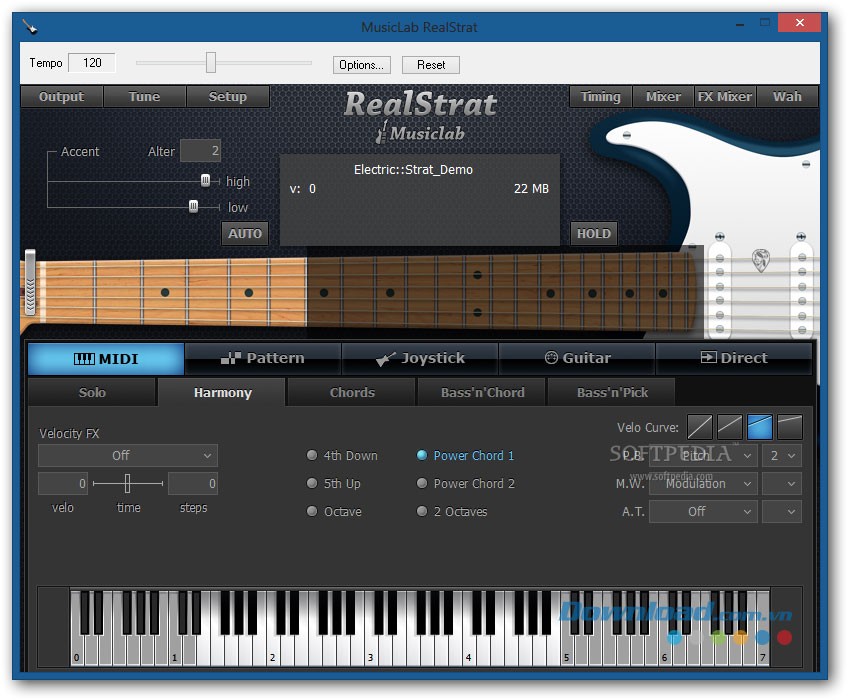 Không gian làm việc của MusicLab RealStrat