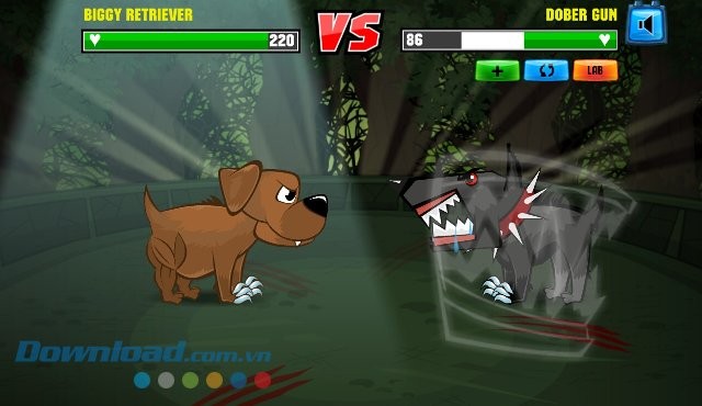 Giao diện màn đấu game Mutant Fighting Cup