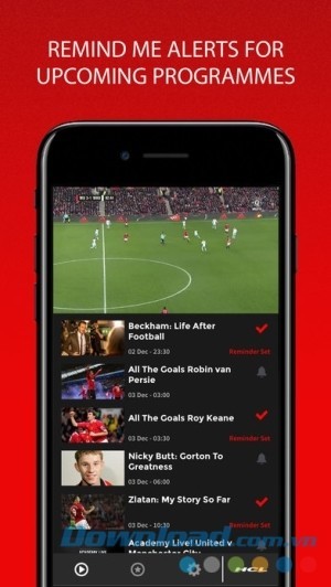 MUTV cho iOS thông báo chương trình mới