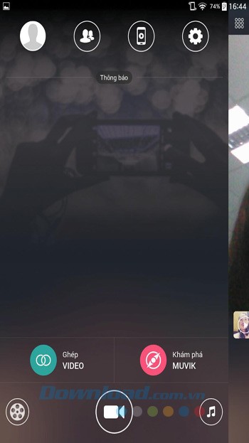 Menu chính của Muvik