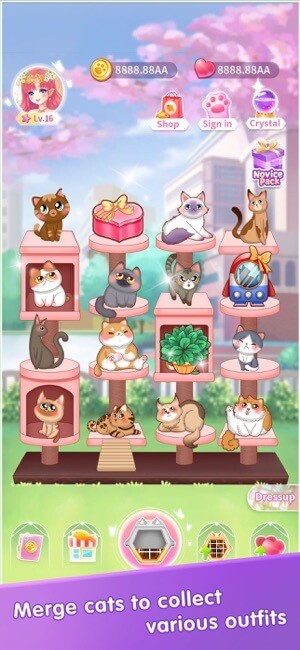 Hợp nhất những chú mèo để mở khóa các outfit độc đáo