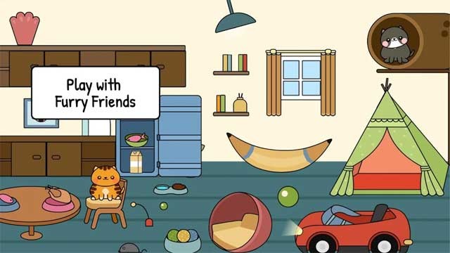 Chơi với những con mèo dễ thương trong nhà