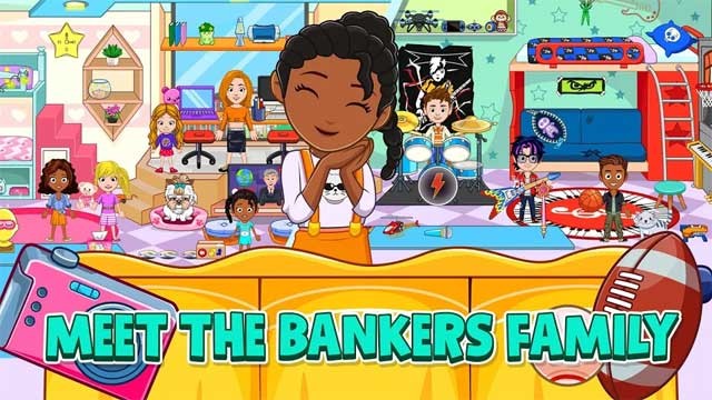 Gặp gỡ gia đình đông đúc của một chủ ngân hàng trong game My City: Bank