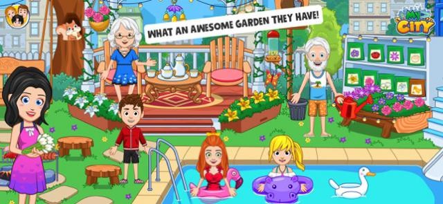 Bơi trong hồ bơi ở sân sau