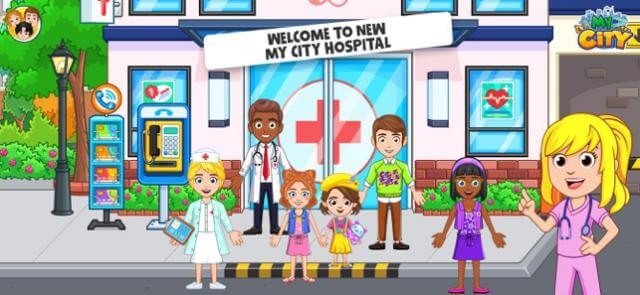 Bé khám phá bệnh viện trong game My Town : Hospital