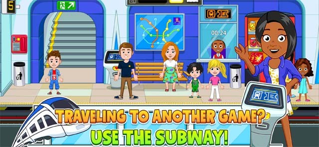 Sử dụng tàu điện ngầm để đi đến các game khác trong series My Town