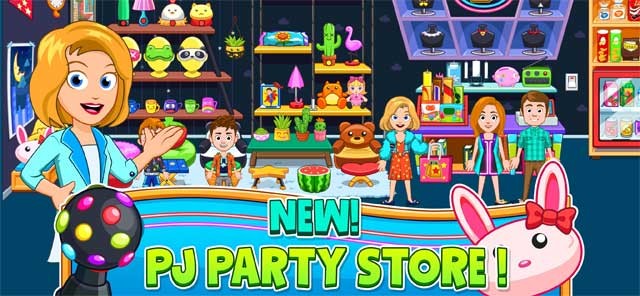 Mua nhiều vật dụng cần thiết và cả đồ ăn trong cửa hàng PJ Party