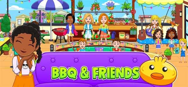 Thưởng thức bữa tiệc nướng BBQ với bạn bè trong My City: Pajama Party