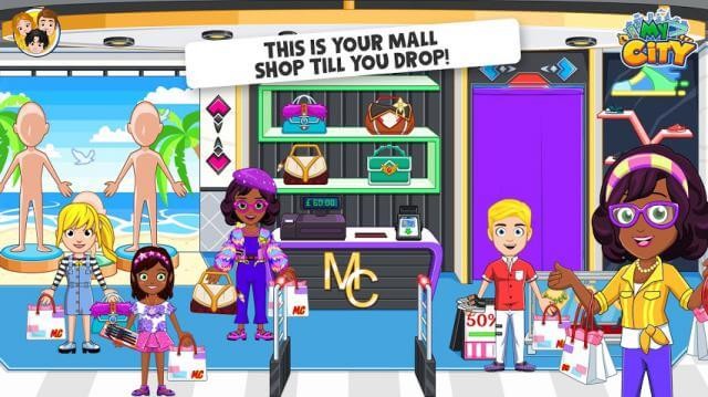 Khám phá nhiều địa điểm ở Trung tâm thương mại trong game My City: Shopping Mall